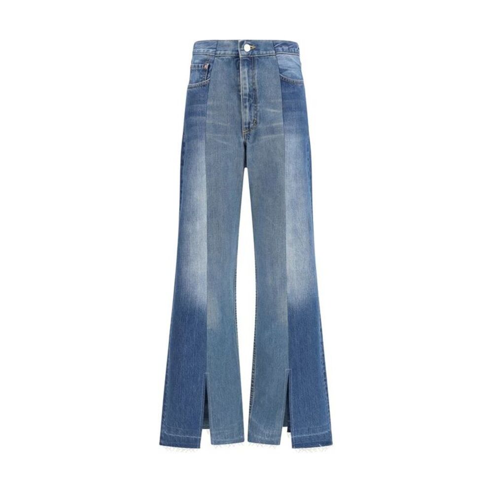 E.L.V. DENIM Blue Cotton Flared Women's Jeans